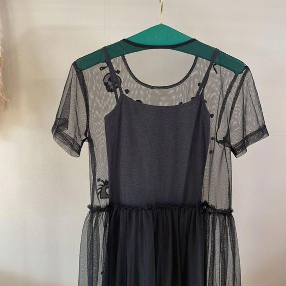 Disney Black Sheer Midi Dress with Fun Accents - Picture 8 of 9